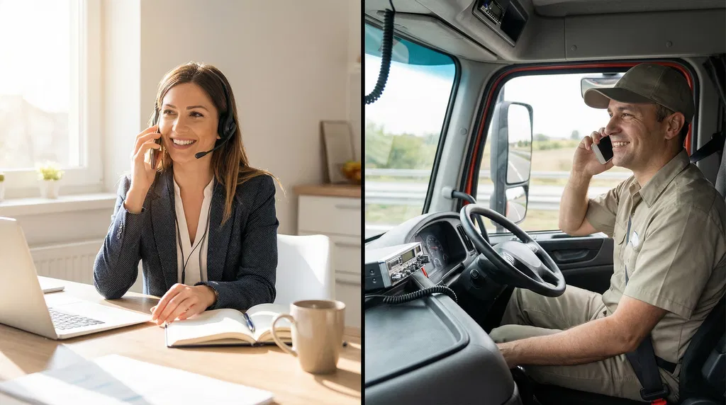 CDL recruiter working from home with truck driver